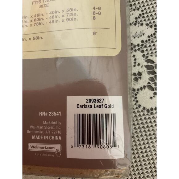 NWT Home Trends Gold Tablecloth Oblong 60” x 102” Carissa Gold Leaf - Picture 9 of 9